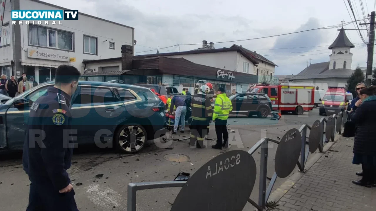 Accident grav cu 5 răniți în municipiul Fălticeni