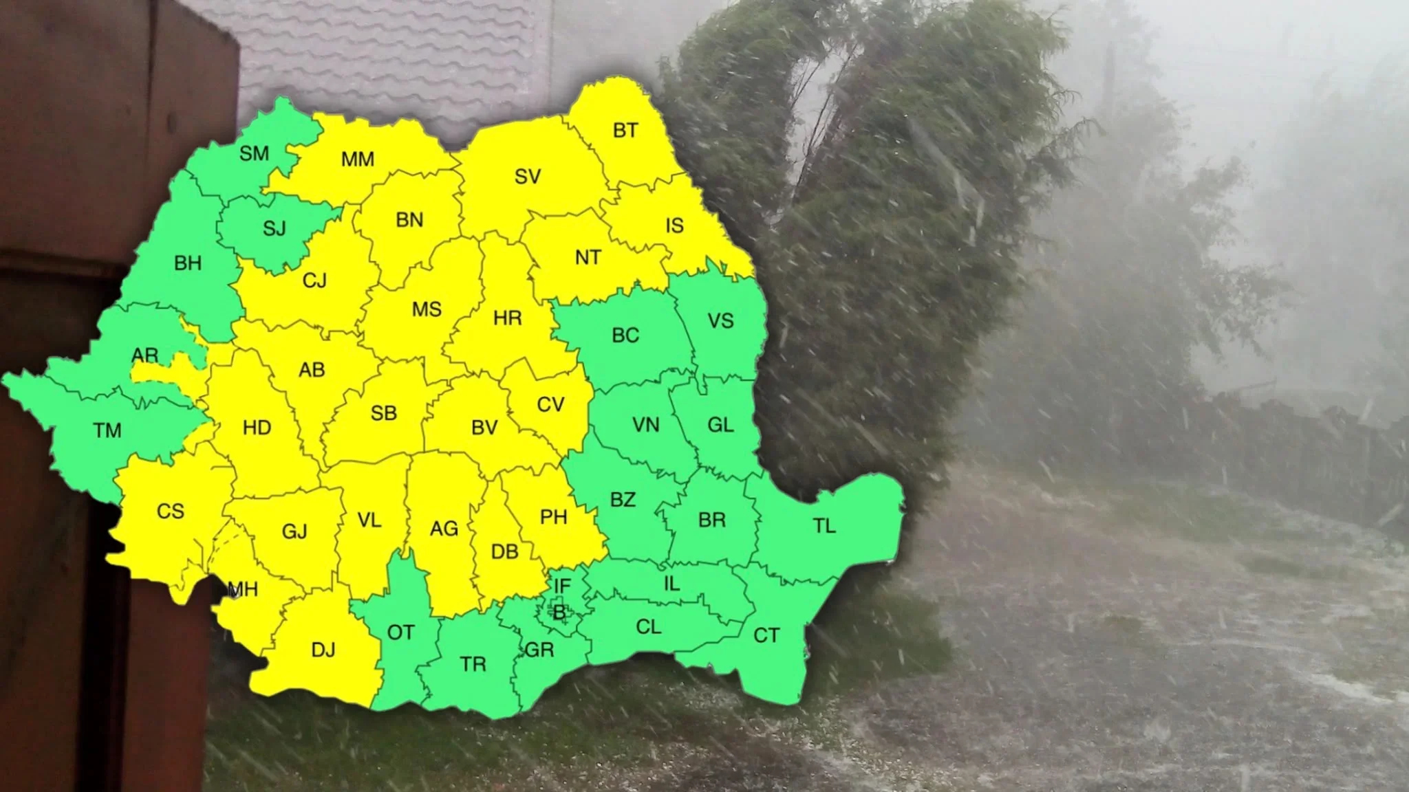 Cod galben de averse torențiale în jumătatea de nord a Moldovei