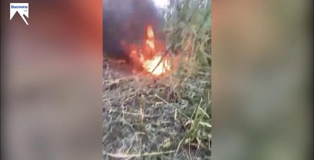 Dronă prăbușită într-un lan de porumb, în zona Botoșănița Mare