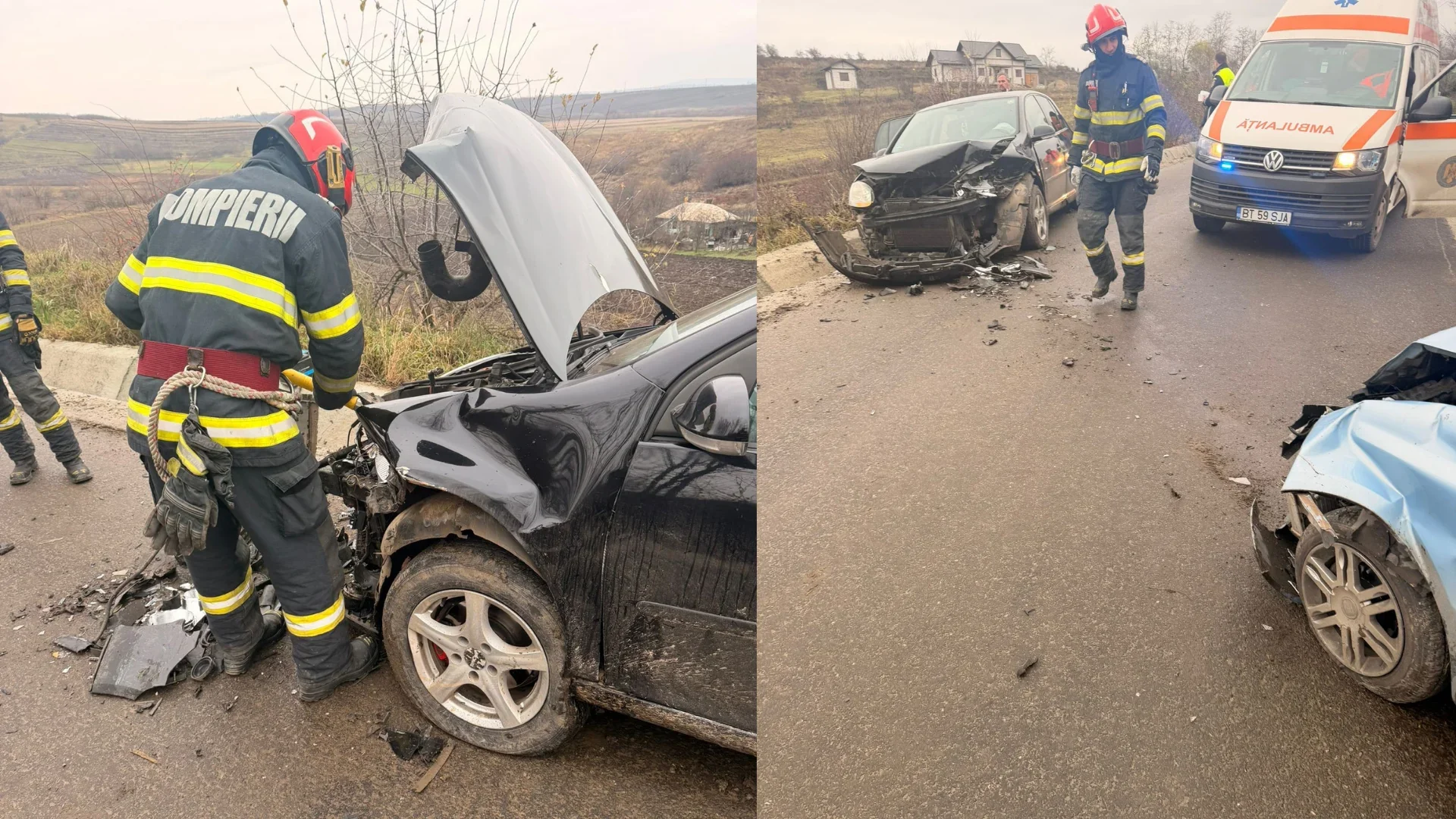 Trei persoane au ajuns la spital după un accident pe un drum din Botoșani