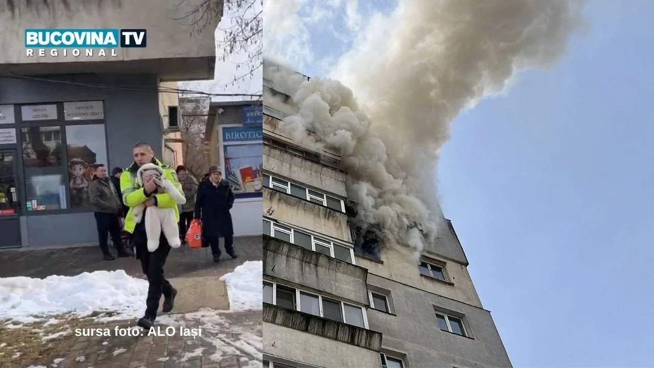 Incendiu izbucnit într-un apartament din municipiul Iași, din cauza unei candele