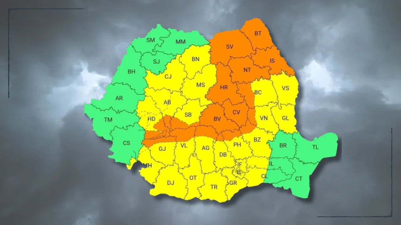 Cod portocaliu de furtuni, emis de meteorologi